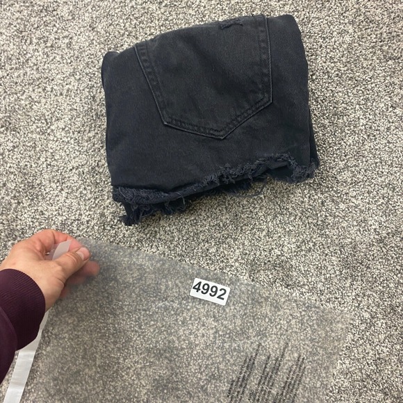 Aeropostale Shorts Womens 4 High Rise Cut-Off Distressed Button Fly jean cowgirl - Picture 12 of 12